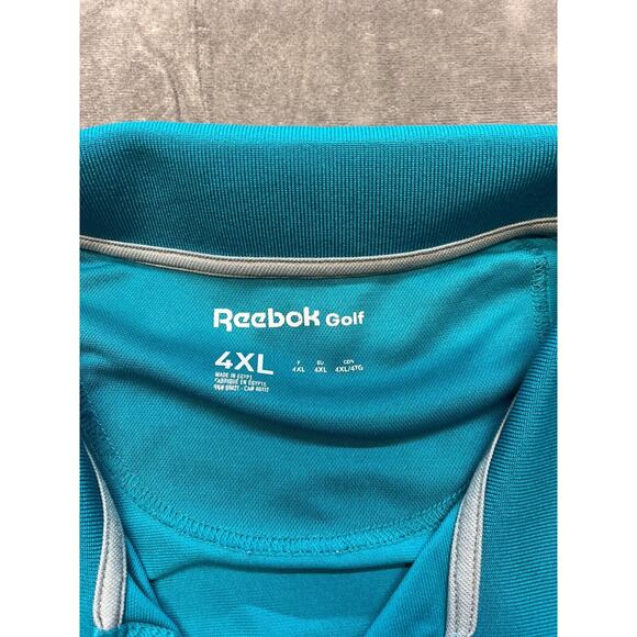 Reebok Golf Polo Shirt Mens 4XL Blue Performance Athletic Logo Stretch - Picture 3 of 5